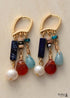 Pendientes bohemios, pendientes colgantes, piedra preciosa rubí roja